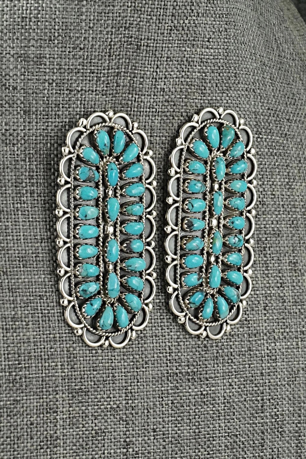 Turquoise & Sterling Silver Earrings - Gerald Mitchell
