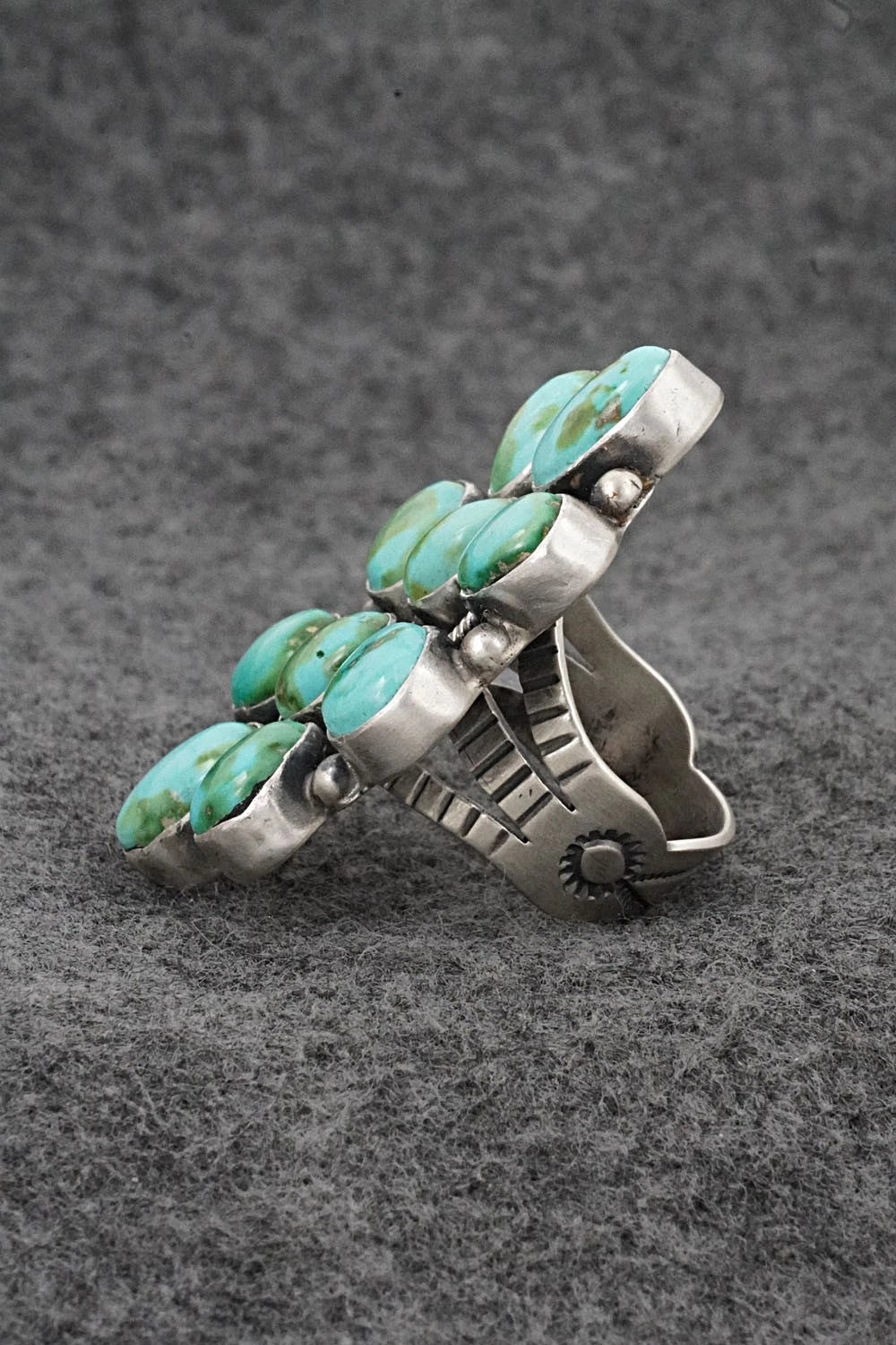 Turquoise & Sterling Silver Ring - Darrin Livingston - Size 8.5