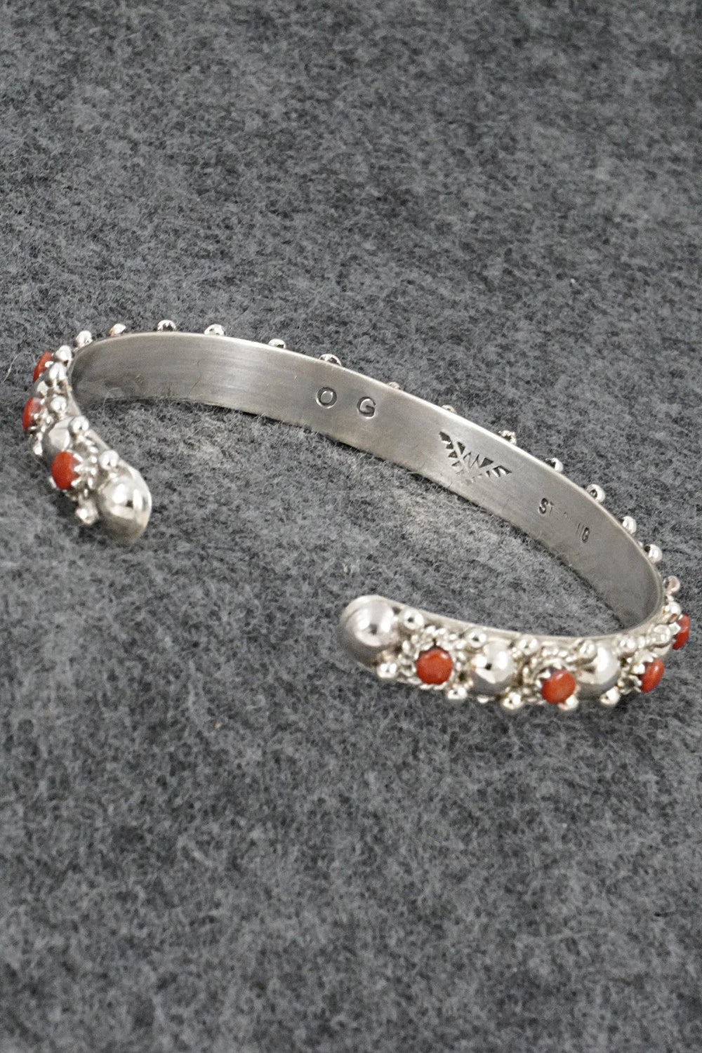 Coral & Sterling Silver Bracelet - Gilbert Weebothee