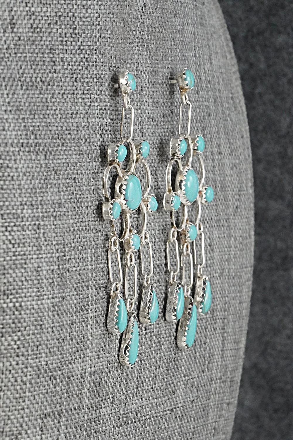 Turquoise & Sterling Silver Earrings - Vivianita Booqua