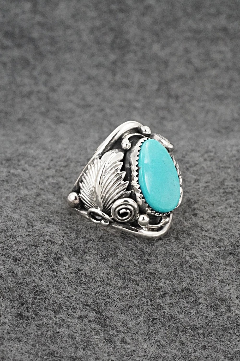 Turquoise & Sterling Silver Ring - Darrell Morgan - Size 13