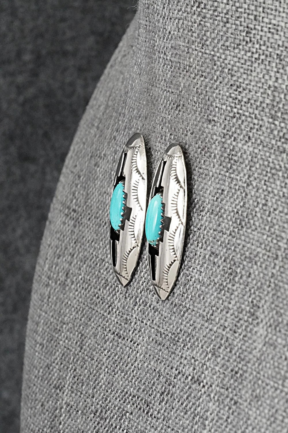 Turquoise & Sterling Silver Earrings - Felix Perry