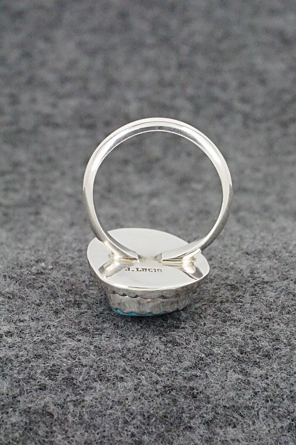 Turquoise & Sterling Silver Ring - Jeff Lucio - Size 7.5