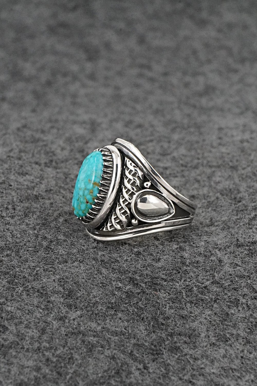 Turquoise & Sterling Silver Ring - Derrick Gordon - Size 8