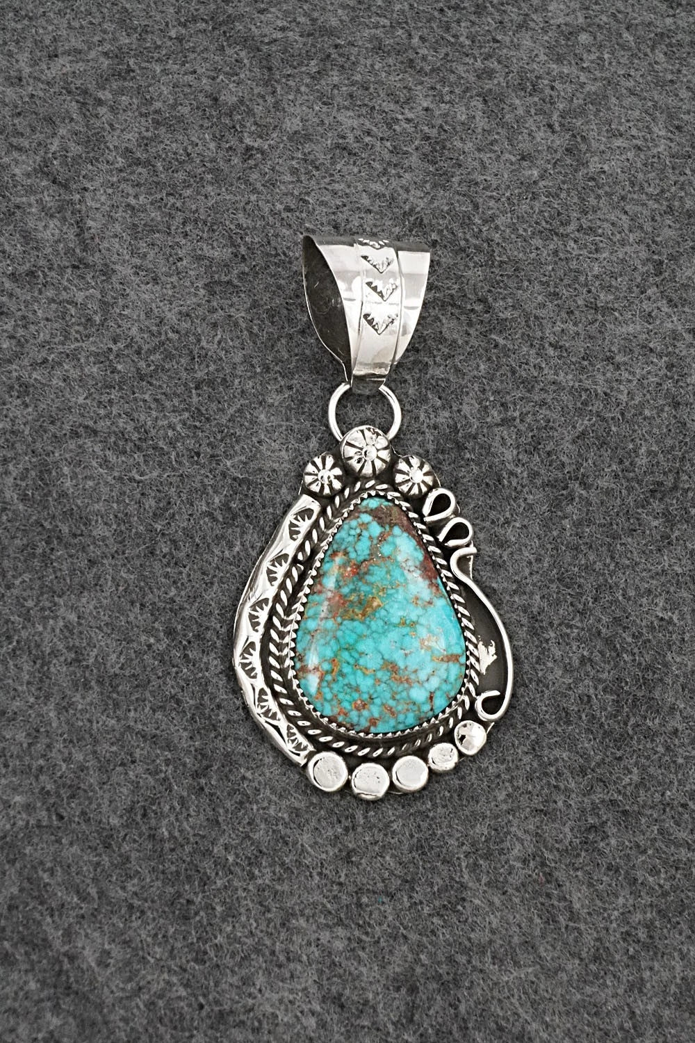 Turquoise & Sterling Silver Pendant - Phil Nez