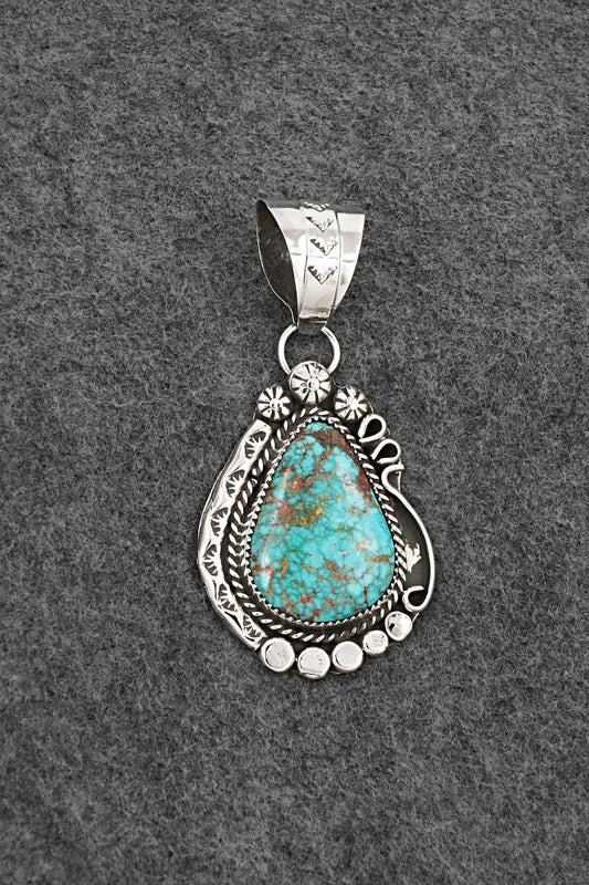 Turquoise & Sterling Silver Pendant - Phil Nez