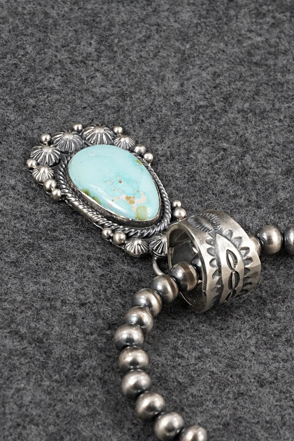 Turquoise & Sterling Silver Necklace - Tom Lewis