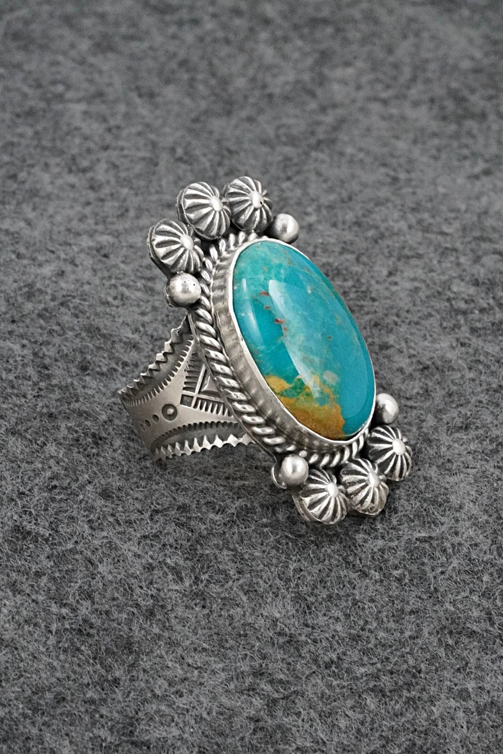 Turquoise & Sterling Silver Ring - Michael Calladitto - Size 8