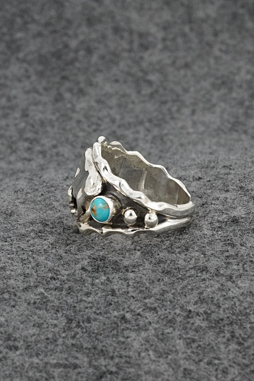 Turquoise & Sterling Silver Ring - Genevieve Francisco - Size 11.5