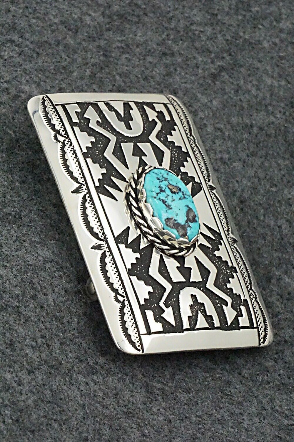 Turquoise & Sterling Silver Belt Buckle - Rosita Singer