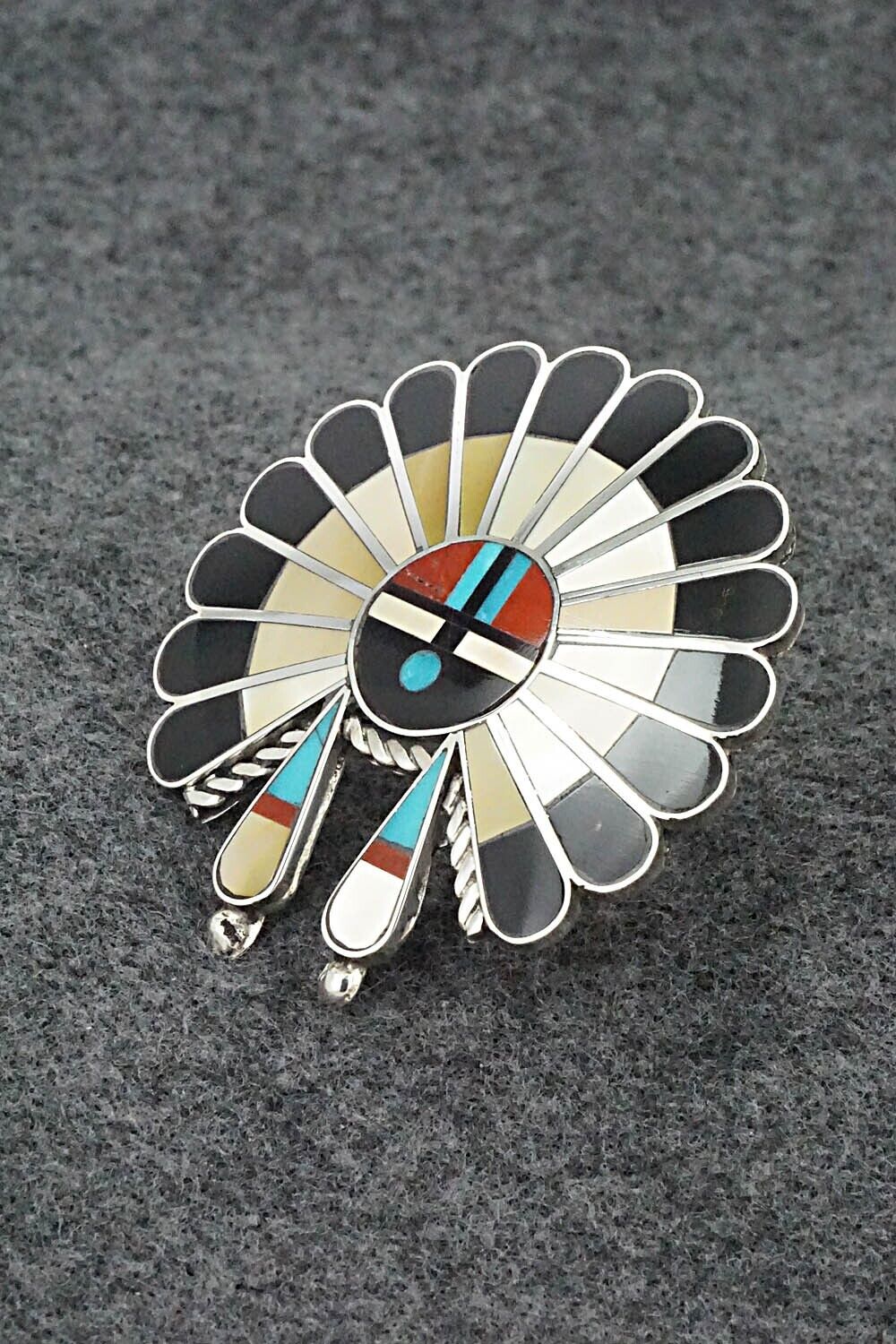 Multi-Stone & Sterling Silver Ring - April Unkestine - Size 8 Adj.
