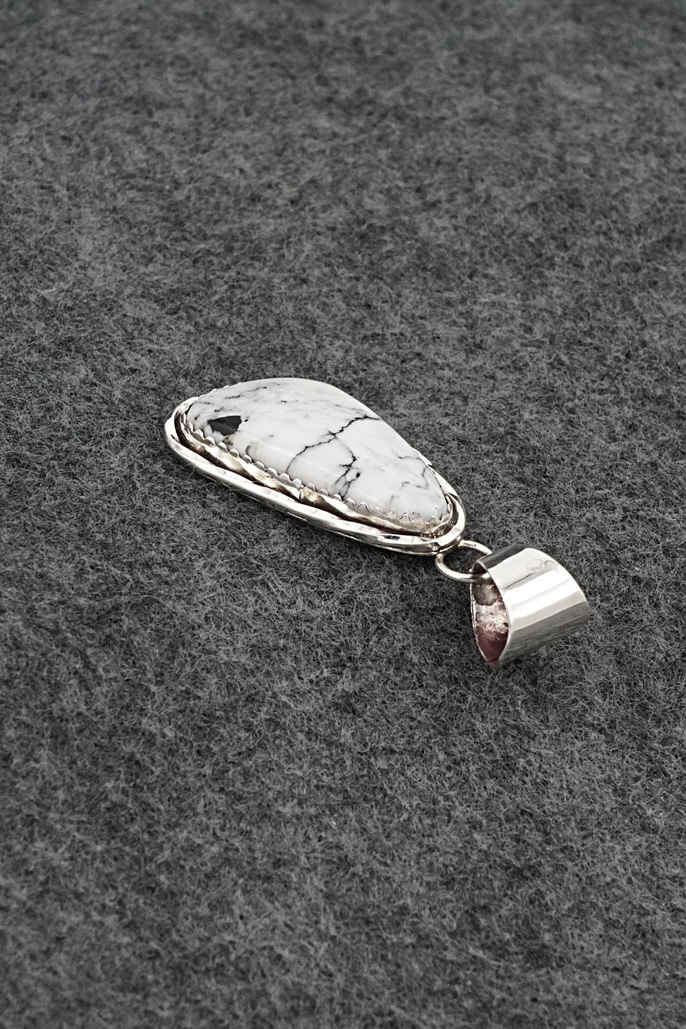 White Buffalo & Sterling Silver Pendant - Ernest Hawthorne