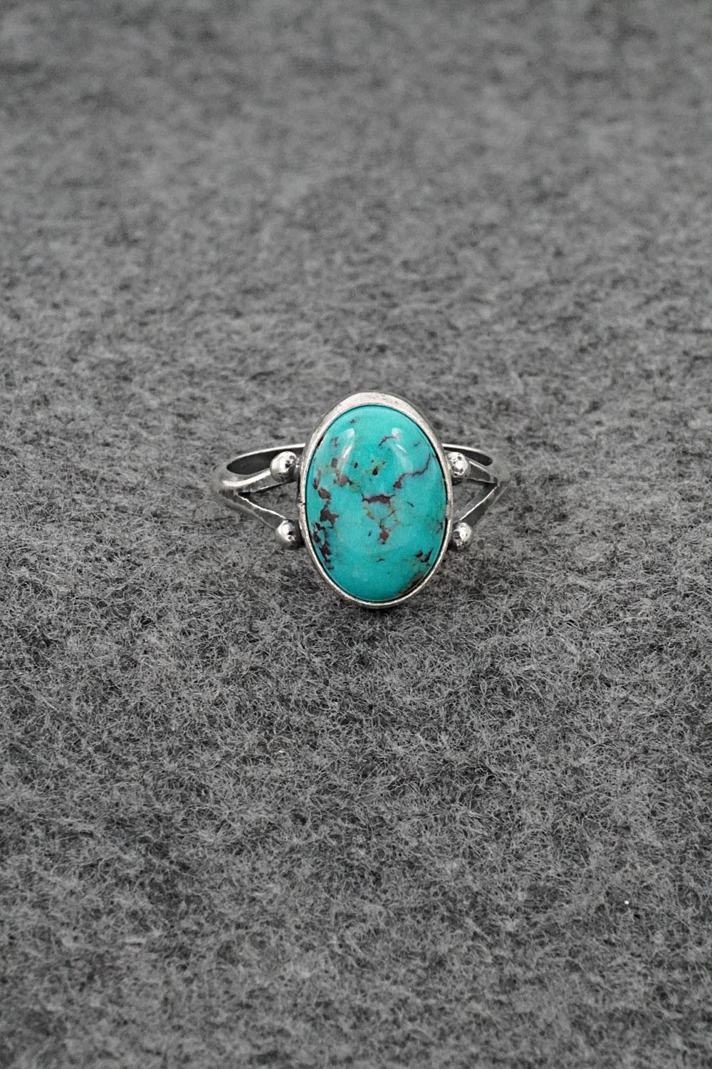 Turquoise and Sterling Silver Ring - Jerryson Henio - Size 8.5