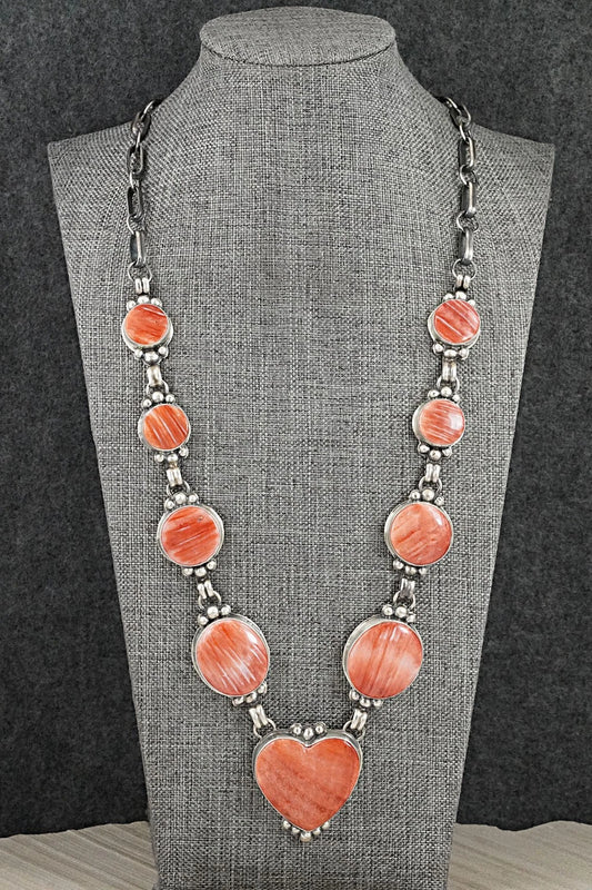 Spiny Oyster & Sterling Silver Necklace - Darrin Livingston