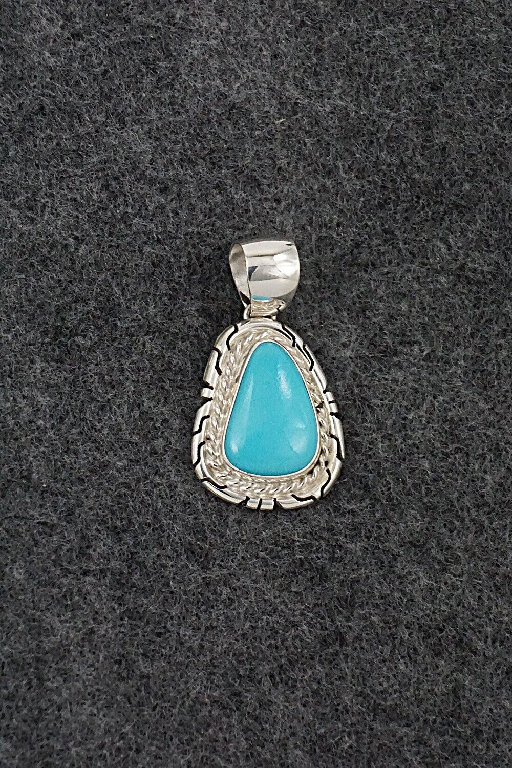 Turquoise & Sterling Silver Pendant - Johnny Frank