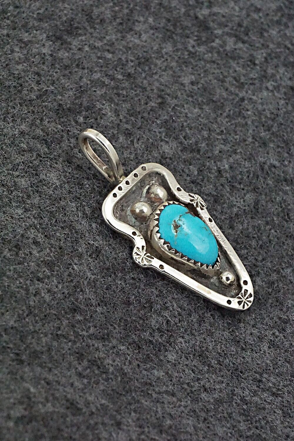 Turquoise & Sterling Silver Pendant - Priscilla Reeder