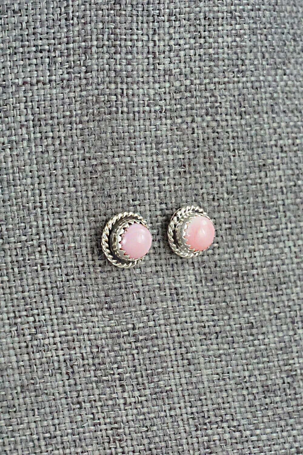 Pink Conch Shell & Sterling Silver Earrings - Larson Chee