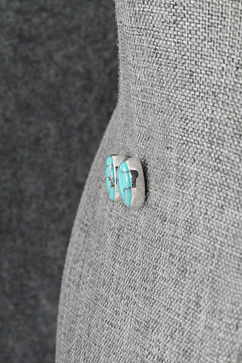 Turquoise & Sterling Silver Earrings - Eugene Gruber