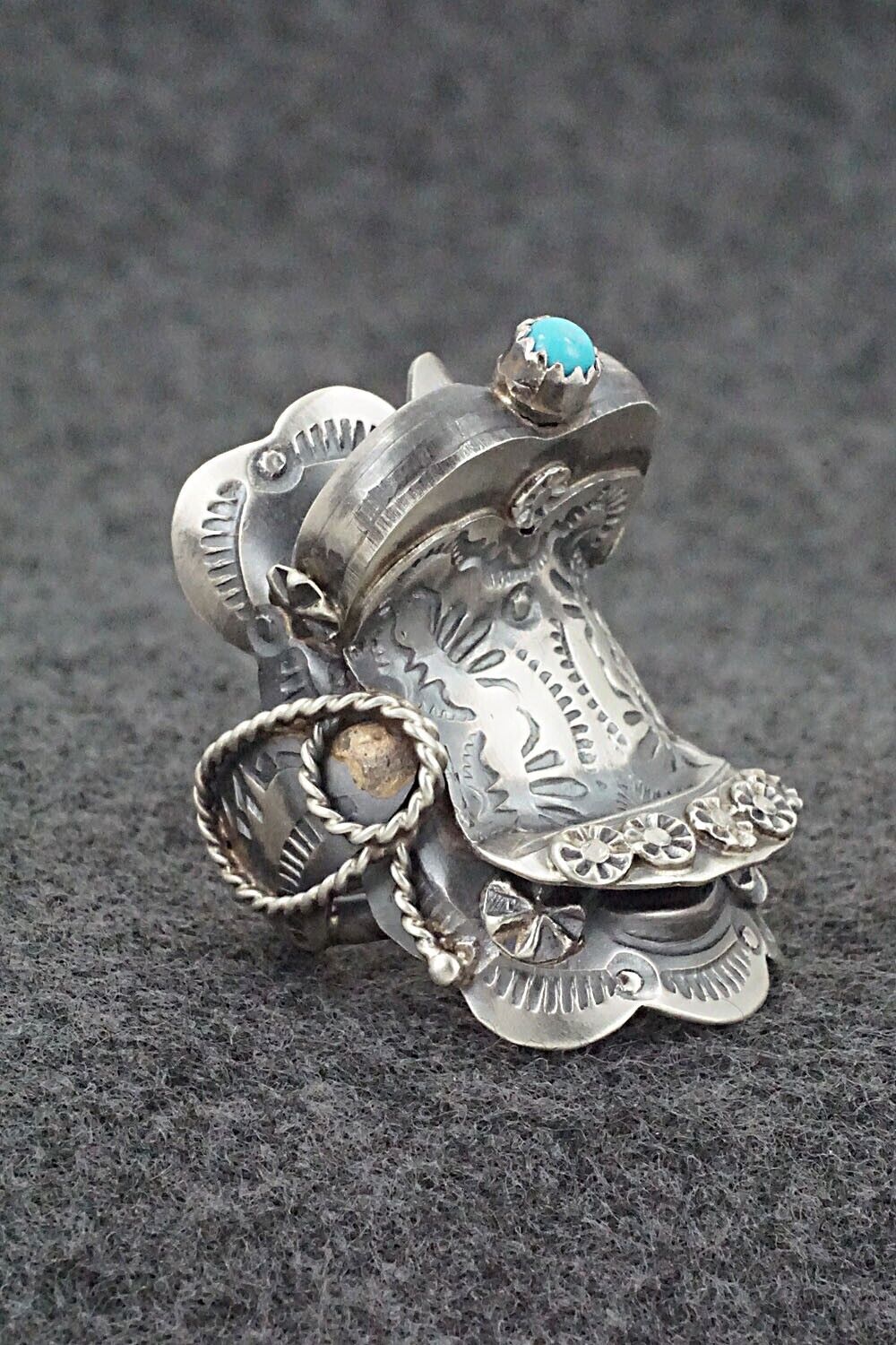 Turquoise & Sterling Silver Ring - Tim Yazzie - Size 9