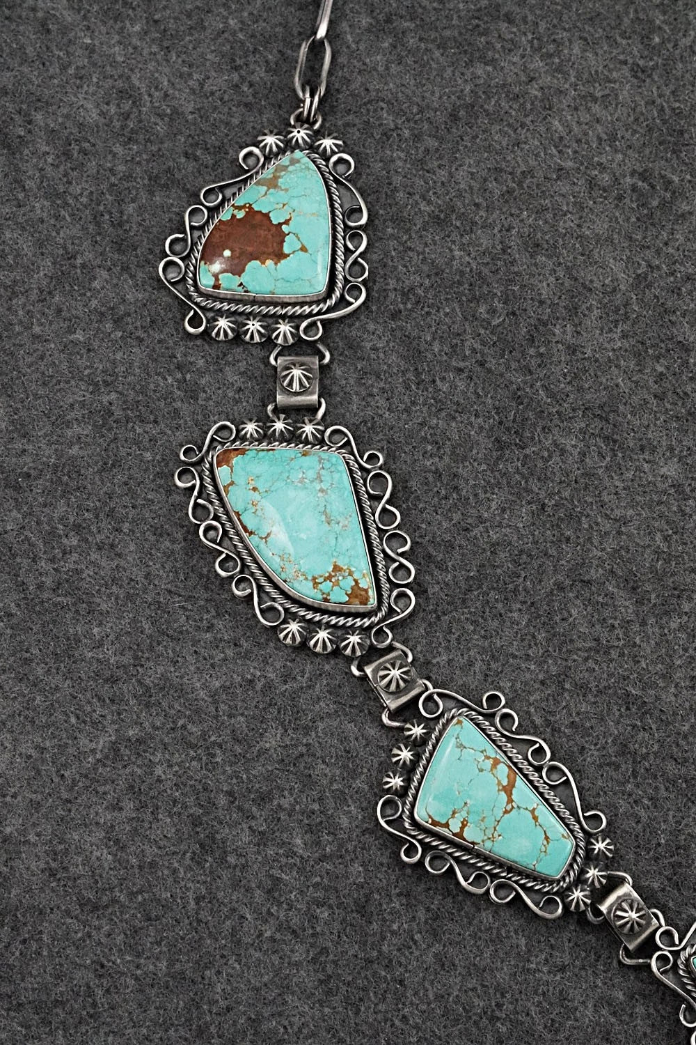 Turquoise & Sterling Silver Necklace and Earrings Set - Paul Livingston