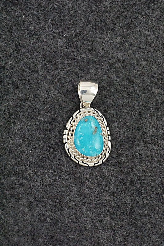 Turquoise & Sterling Silver Pendant - Johnny Frank