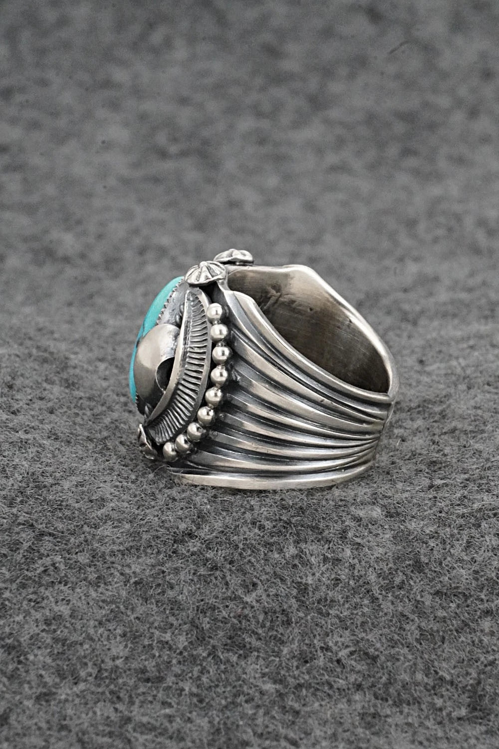 Turquoise & Sterling Silver Ring - Delbert Gordon - Size 8.5
