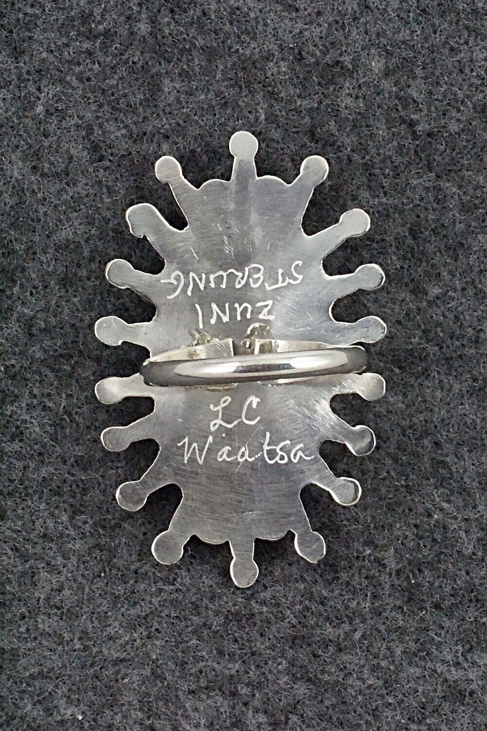 Turquoise & Sterling Silver Ring - Lance & Cordelia Waatsa - Size 7.75