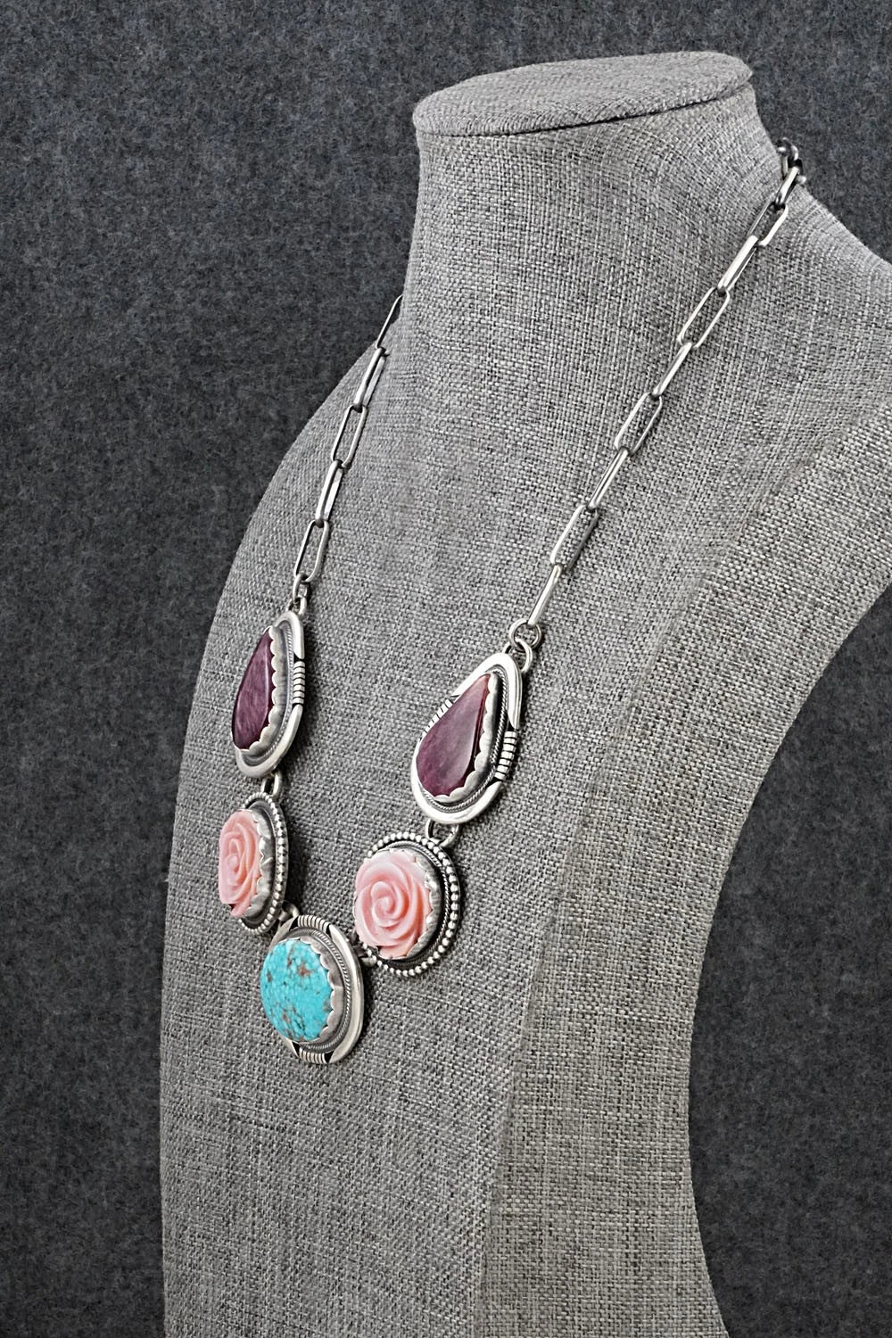 Multi-Stone & Sterling Silver Necklace - Paul Livingston