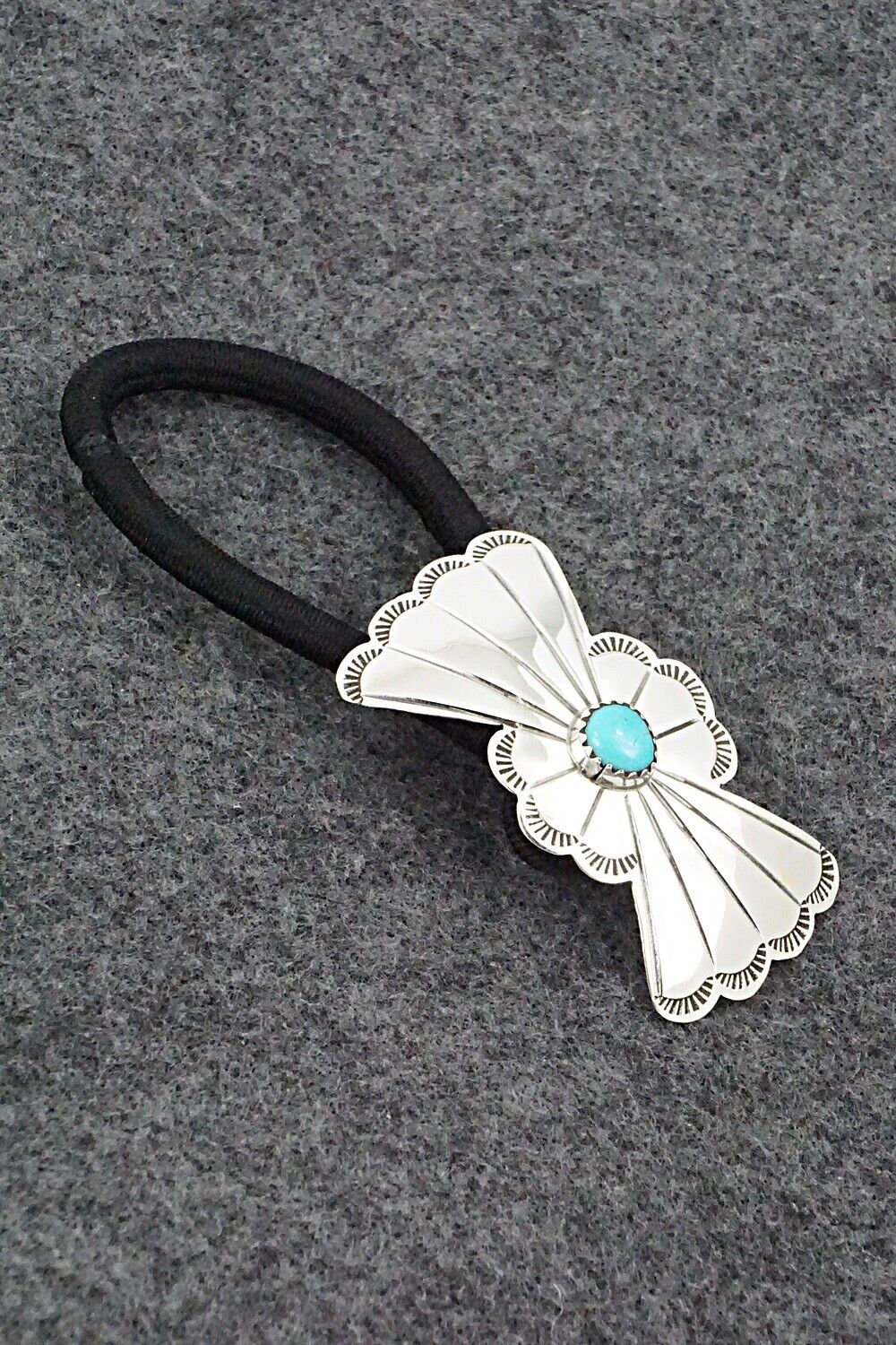 Turquoise & Sterling Silver Hair Tie - Phil Lynn