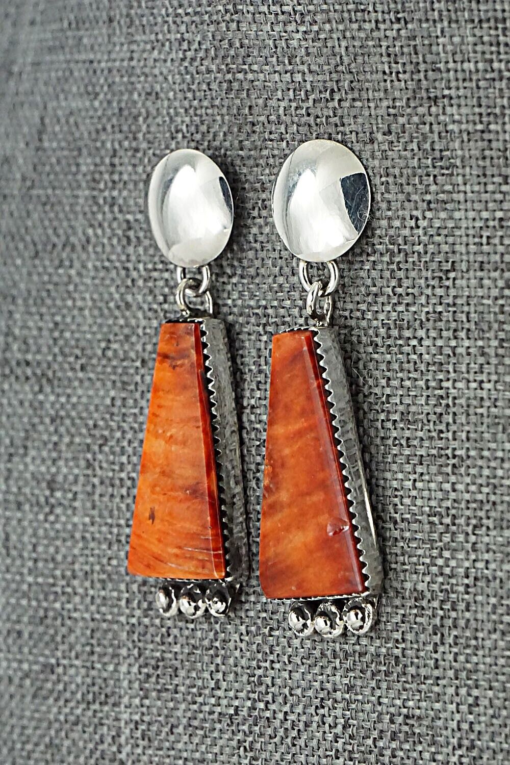 Spiny Oyster & Sterling Silver Earrings - Selina Warner