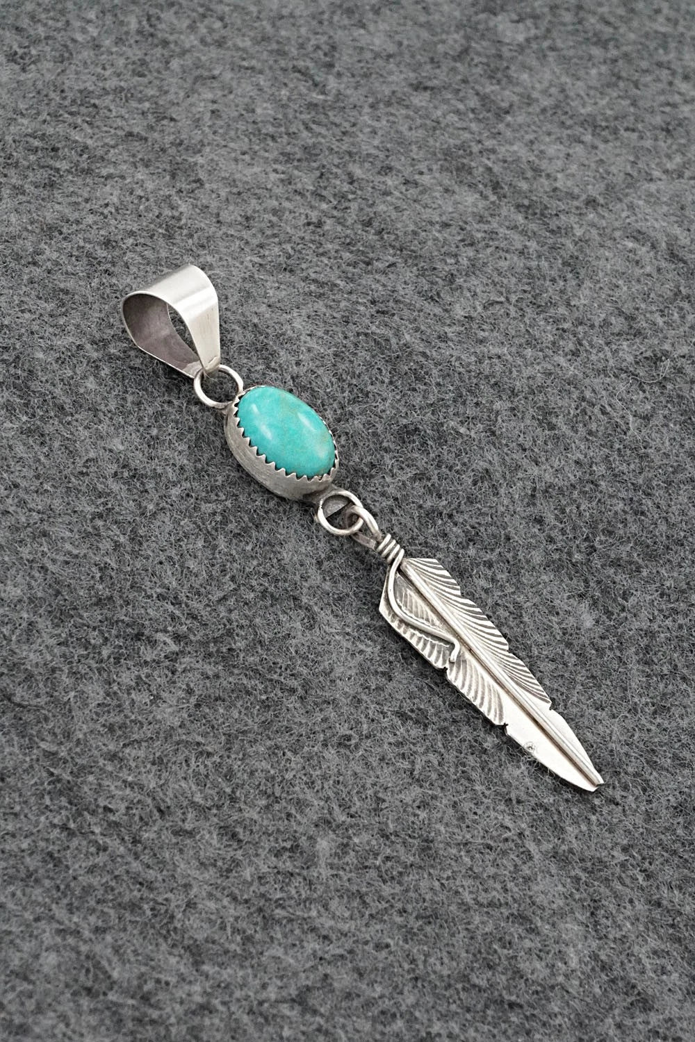Turquoise & Sterling Silver Pendant - Chris Charley