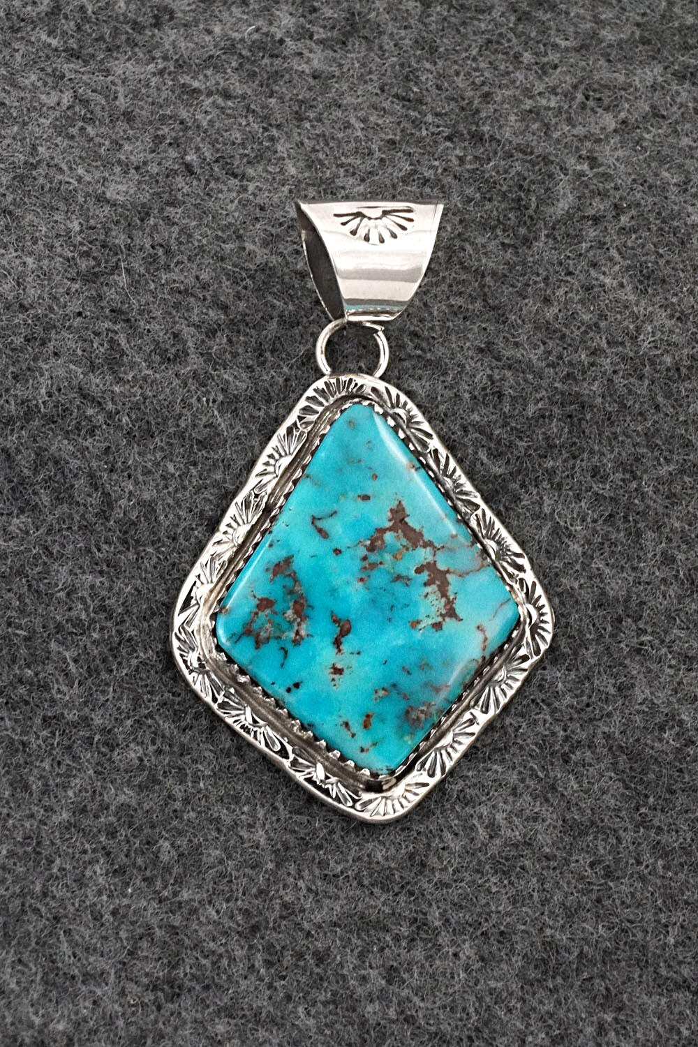Turquoise & Sterling Silver Pendant - Ernest Hawthorne