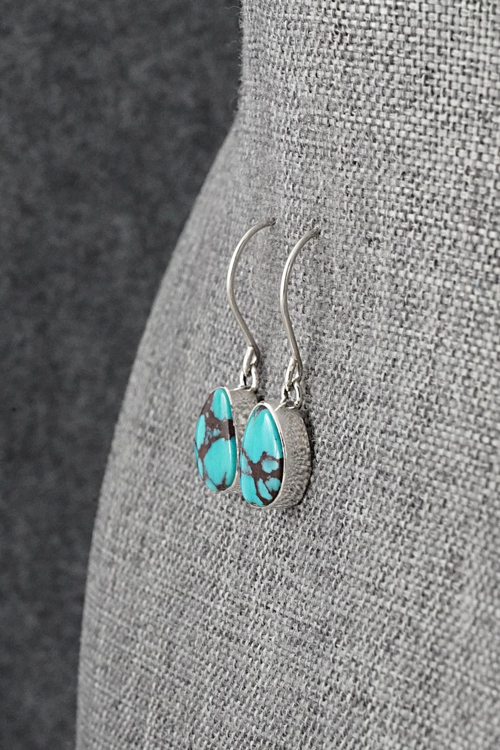 Turquoise & Sterling Silver Earrings - Eugene Gruber