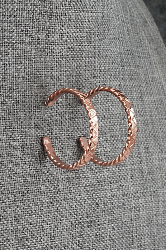 Copper Hoop Earrings - Elaine Tahe