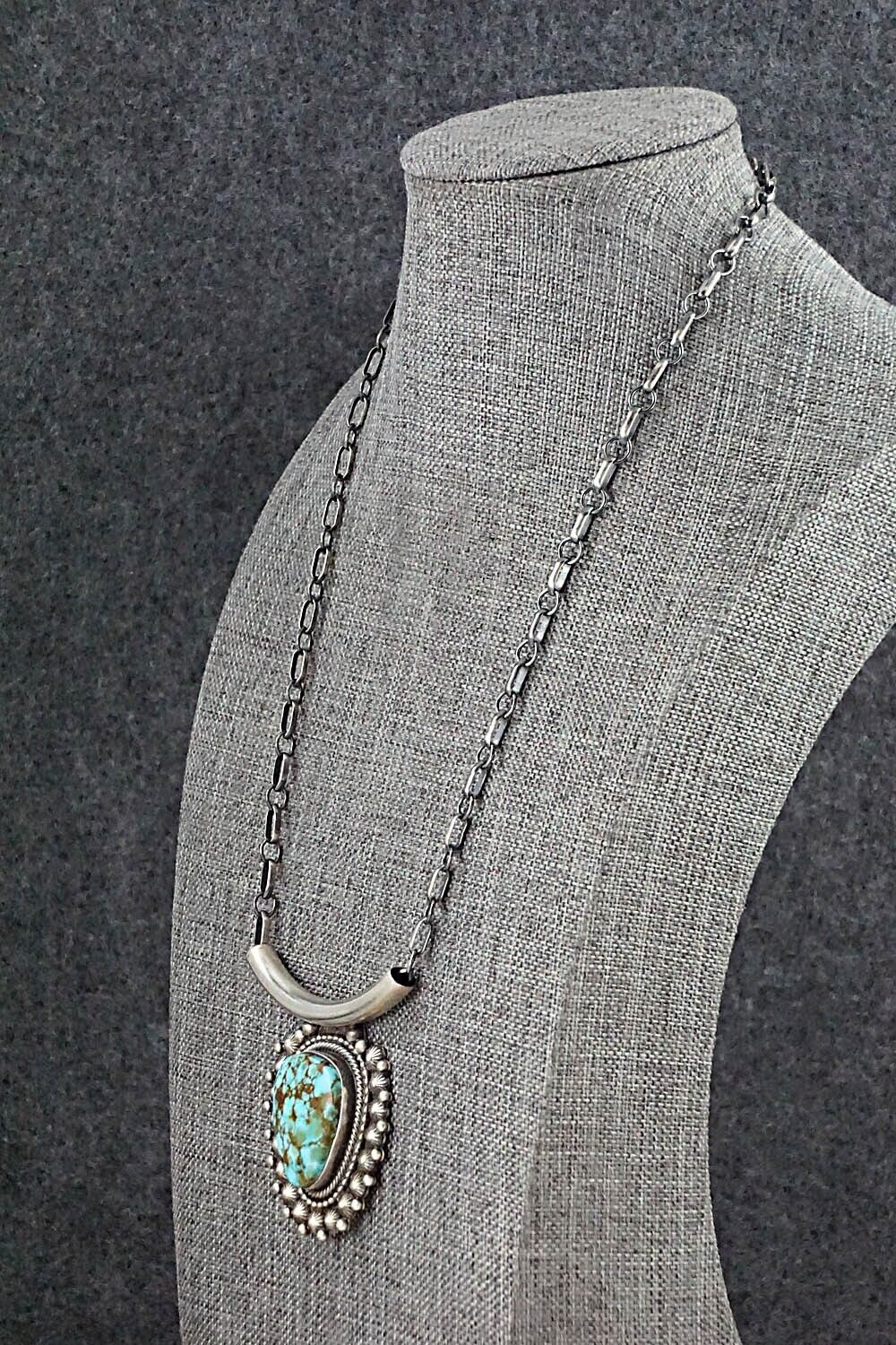 Turquoise & Sterling Silver Necklace - Tom Lewis