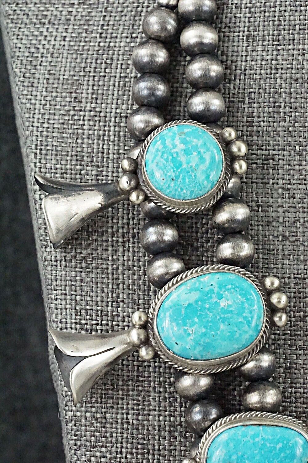 Turquoise & Sterling Silver Squash Blossom Set - Kathleen Chavez