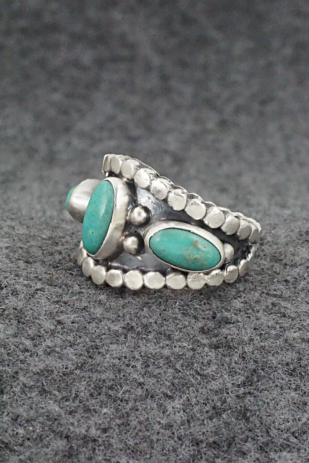 Turquoise & Sterling Silver Ring - Andrew Vandever - Size 7.75