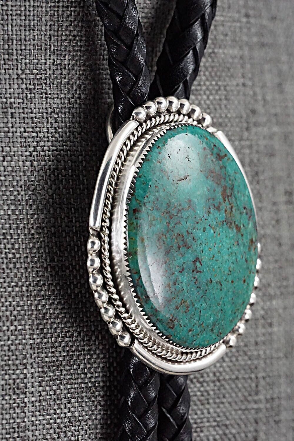 Turquoise & Sterling Silver Bolo Tie - Kenny Calavaza