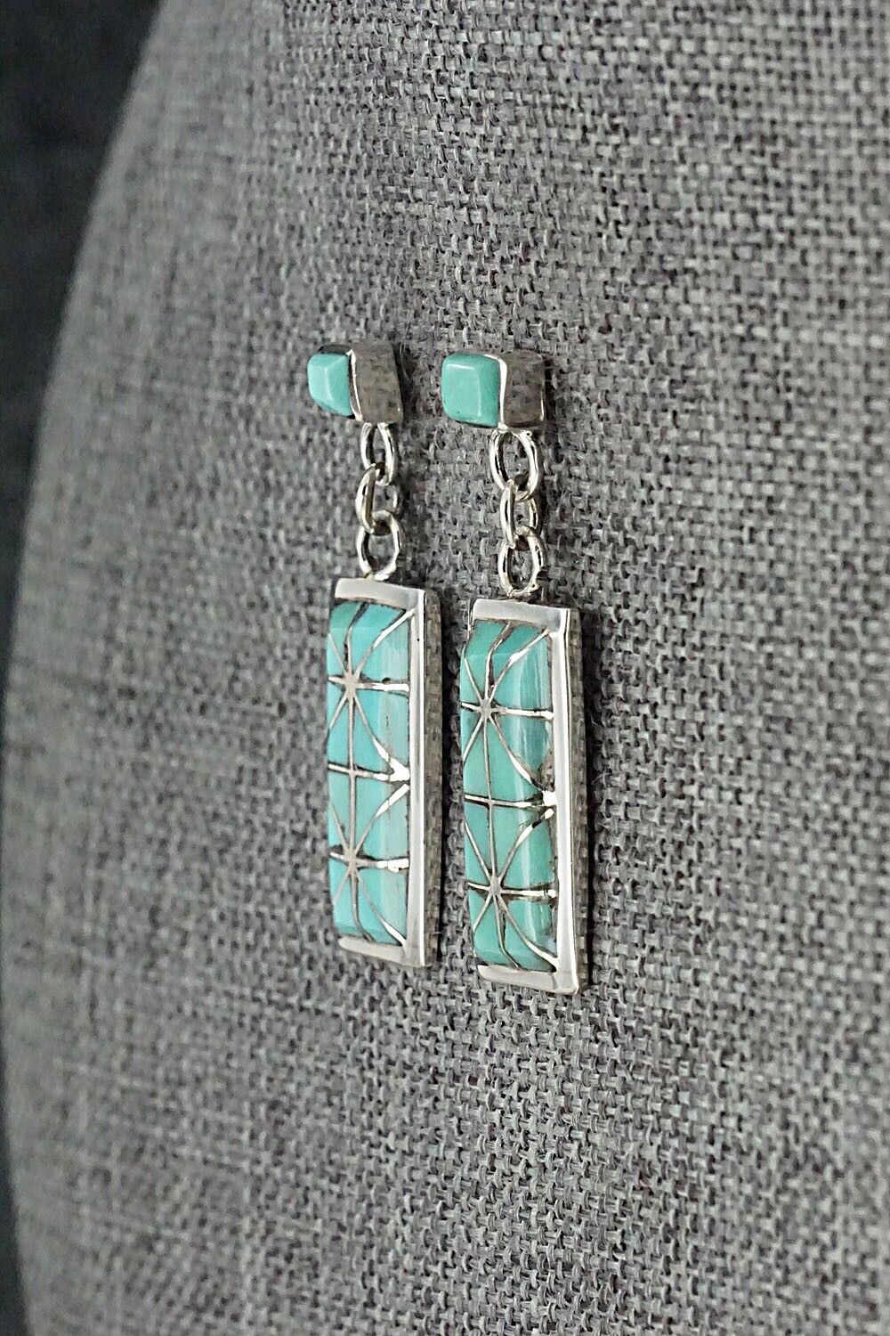 Turquoise & Sterling Silver Earrings - Gloria Tucson