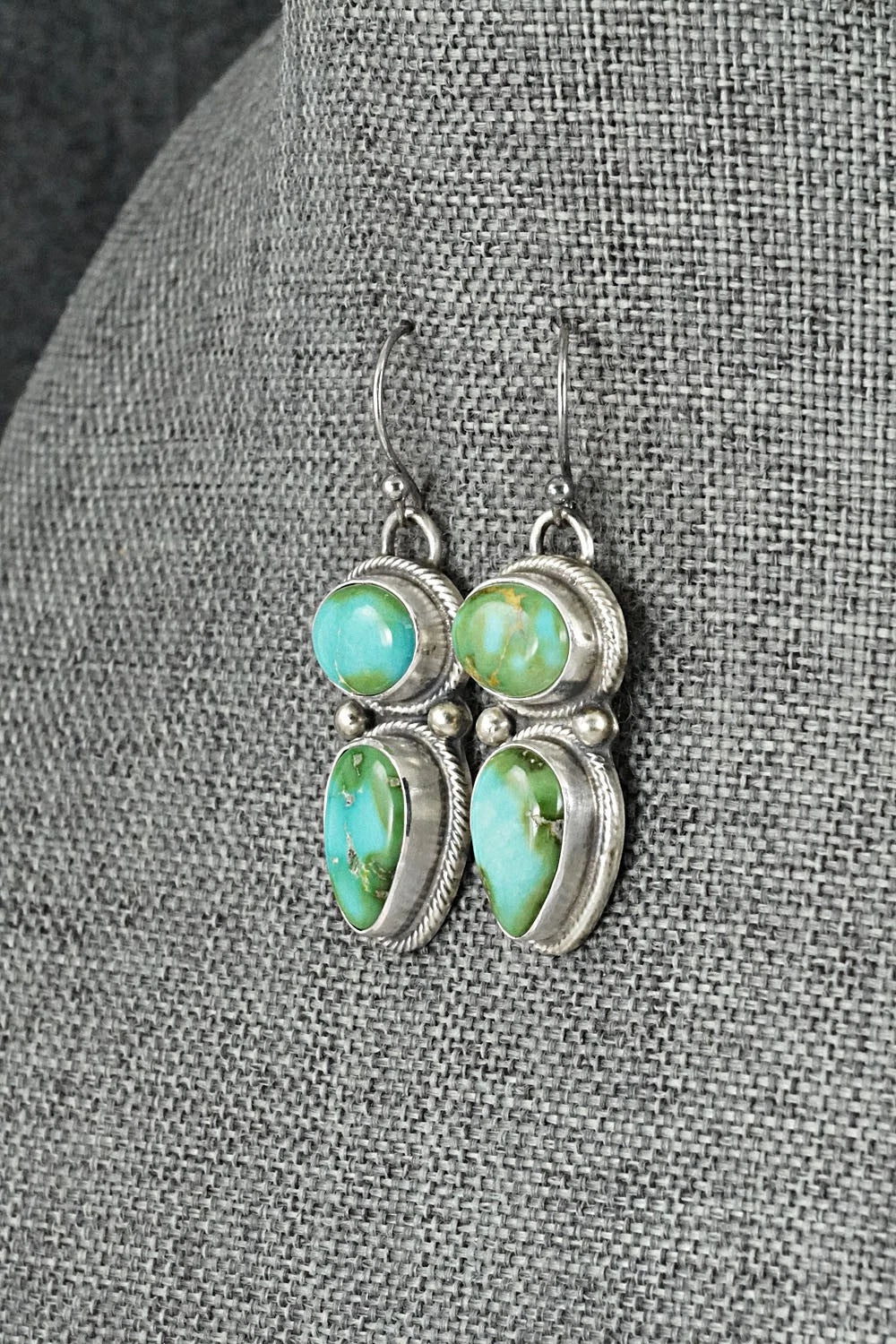 Turquoise & Sterling Silver Necklace and Earrings Set - Kathleen Livingston