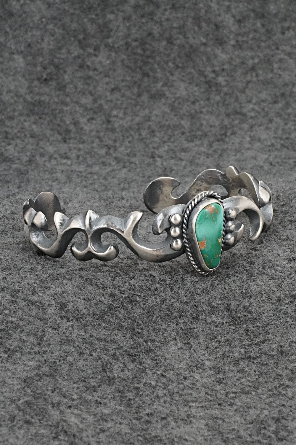 Turquoise & Sterling Silver Bracelet - Harrison Bitsue