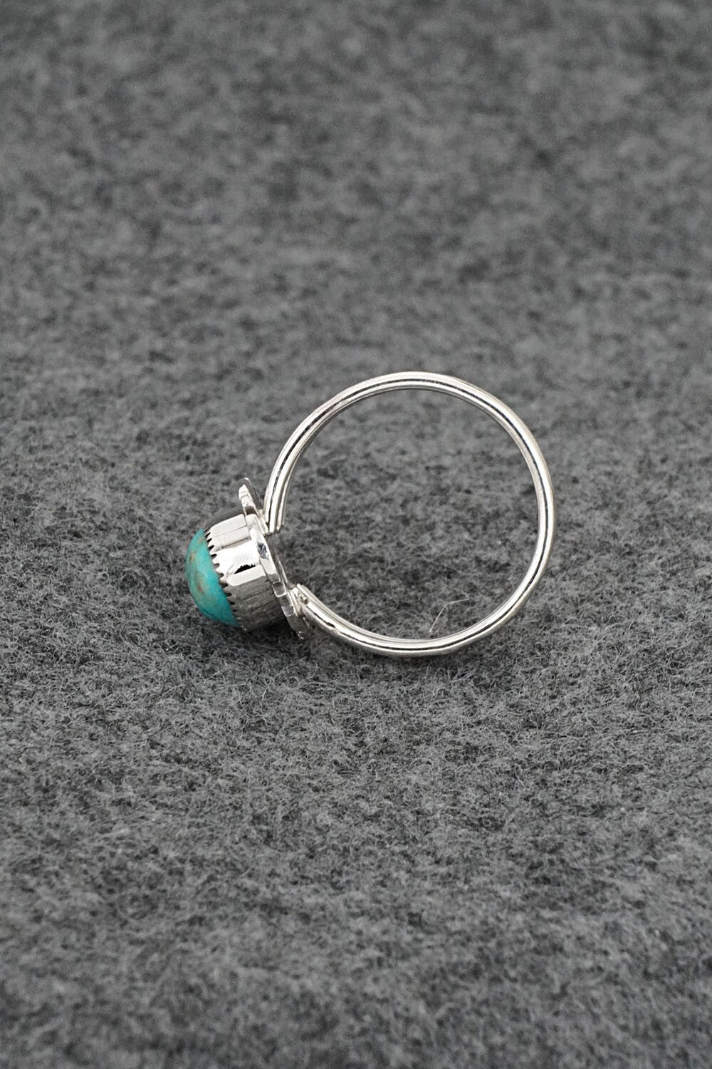 Turquoise & Sterling Silver Ring - Leona Delgarito - Size 7
