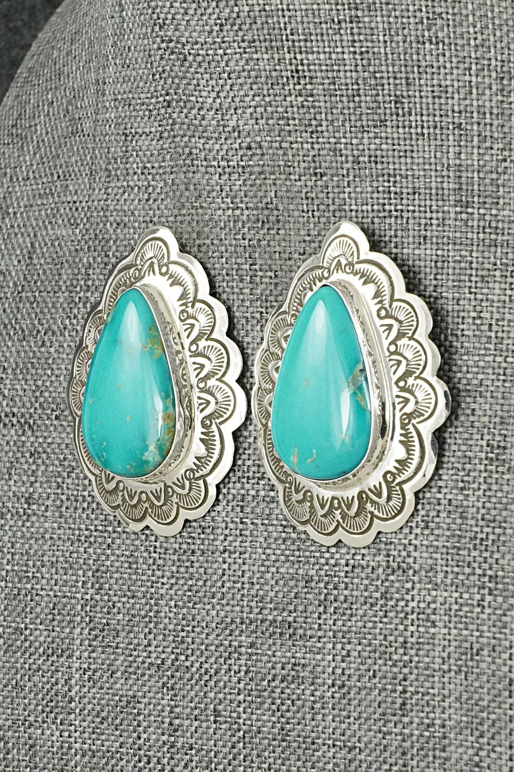 Turquoise & Sterling Silver Earrings - Arnold Blackgoat