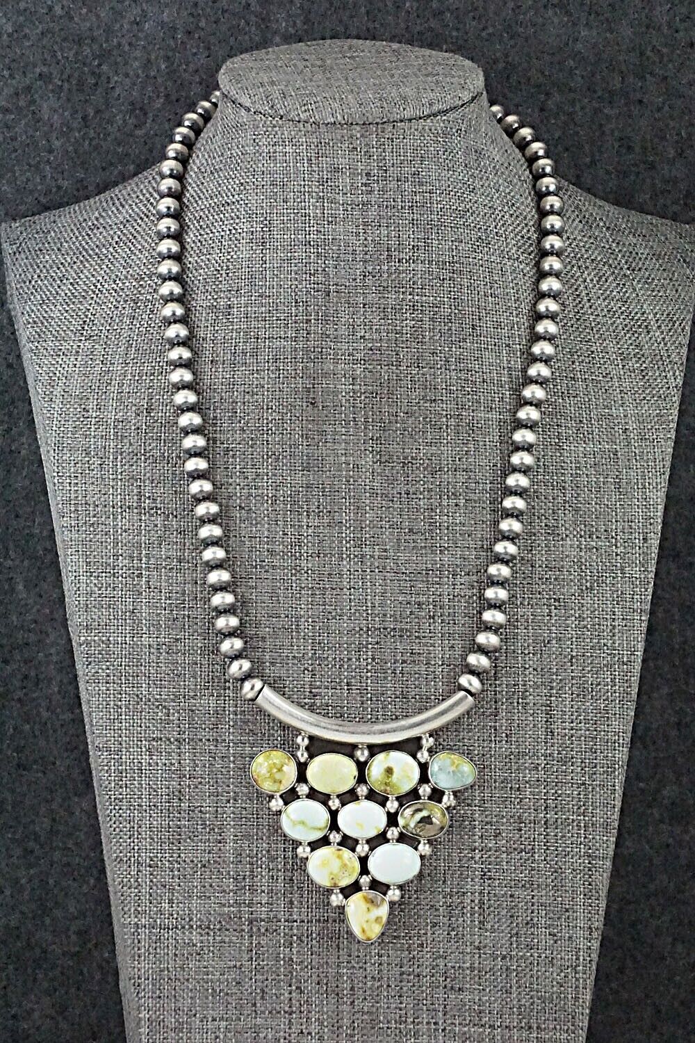 Turquoise & Sterling Silver Necklace - Tom Lewis