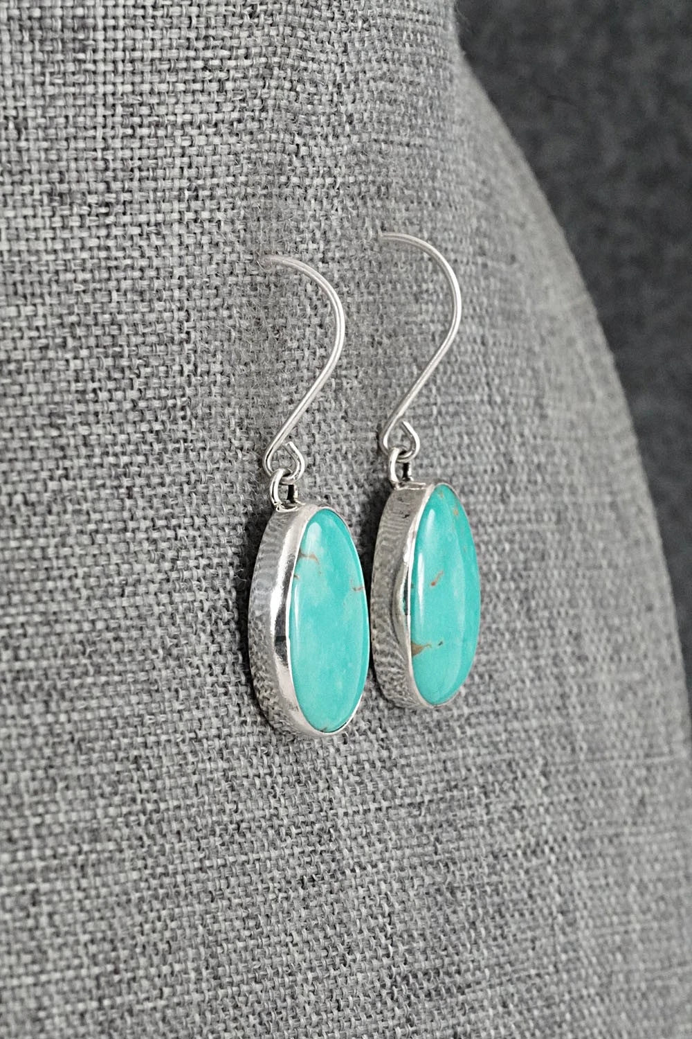 Turquoise & Sterling Silver Earrings - Eugene Gruber