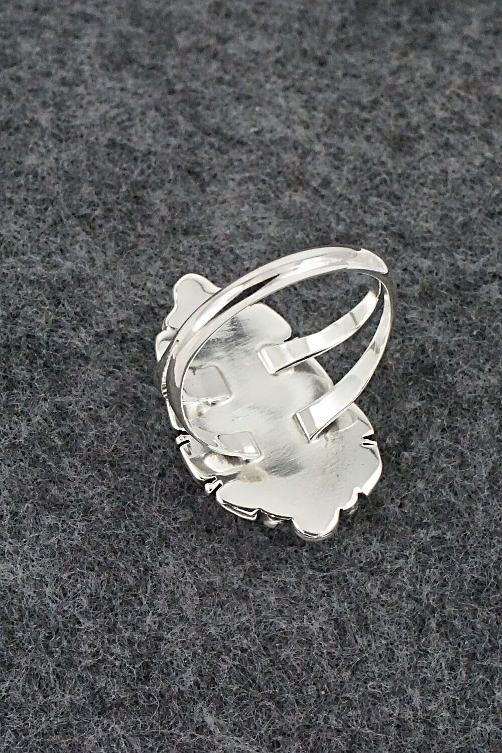 Turquoise, Opalite & Sterling Silver Inlay Ring - James Manygoats - Size 8.75