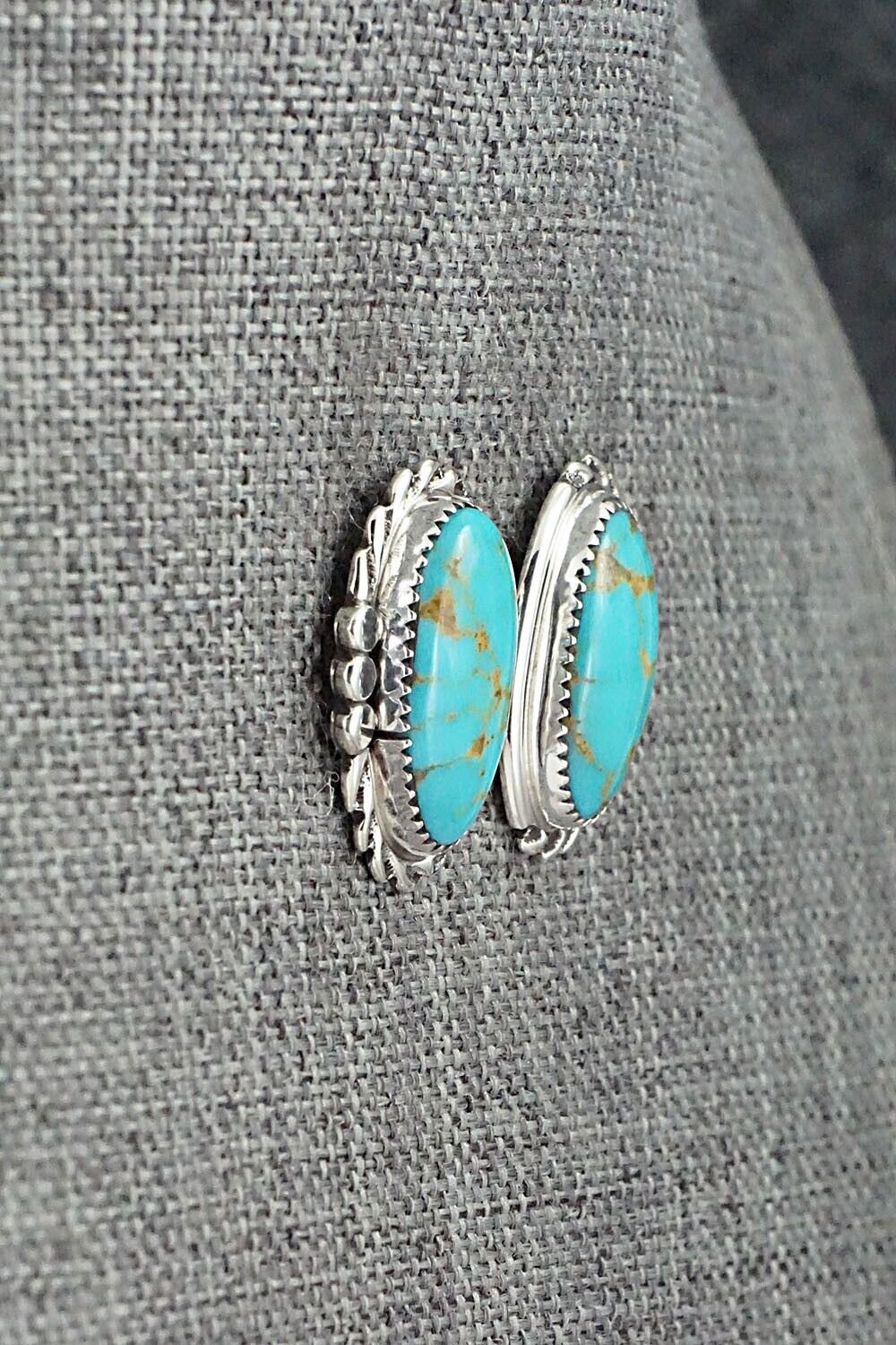 Turquoise and Sterling Silver Earrings - Delores Cadman