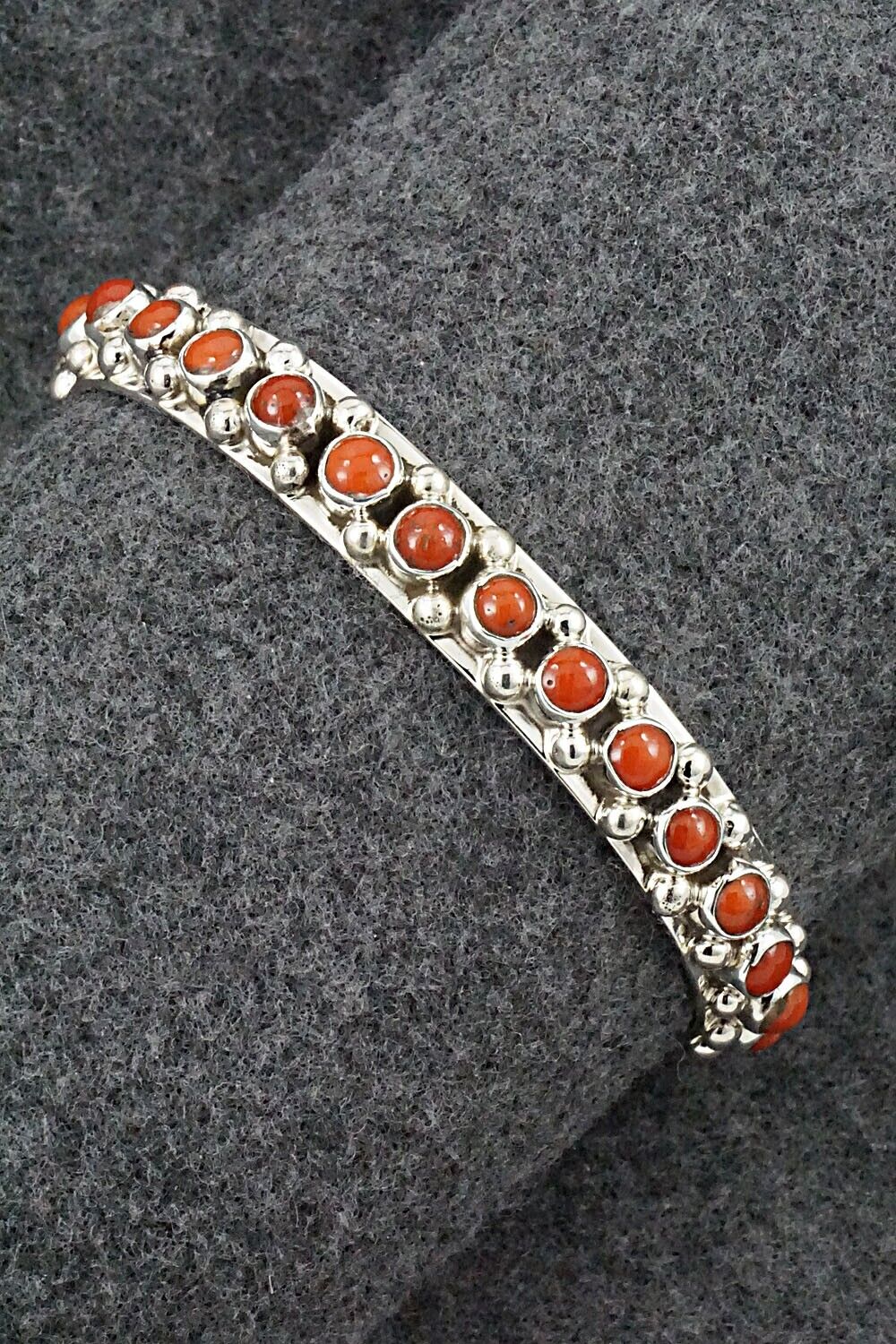 Coral & Sterling Silver Bracelet - Darlene Begay