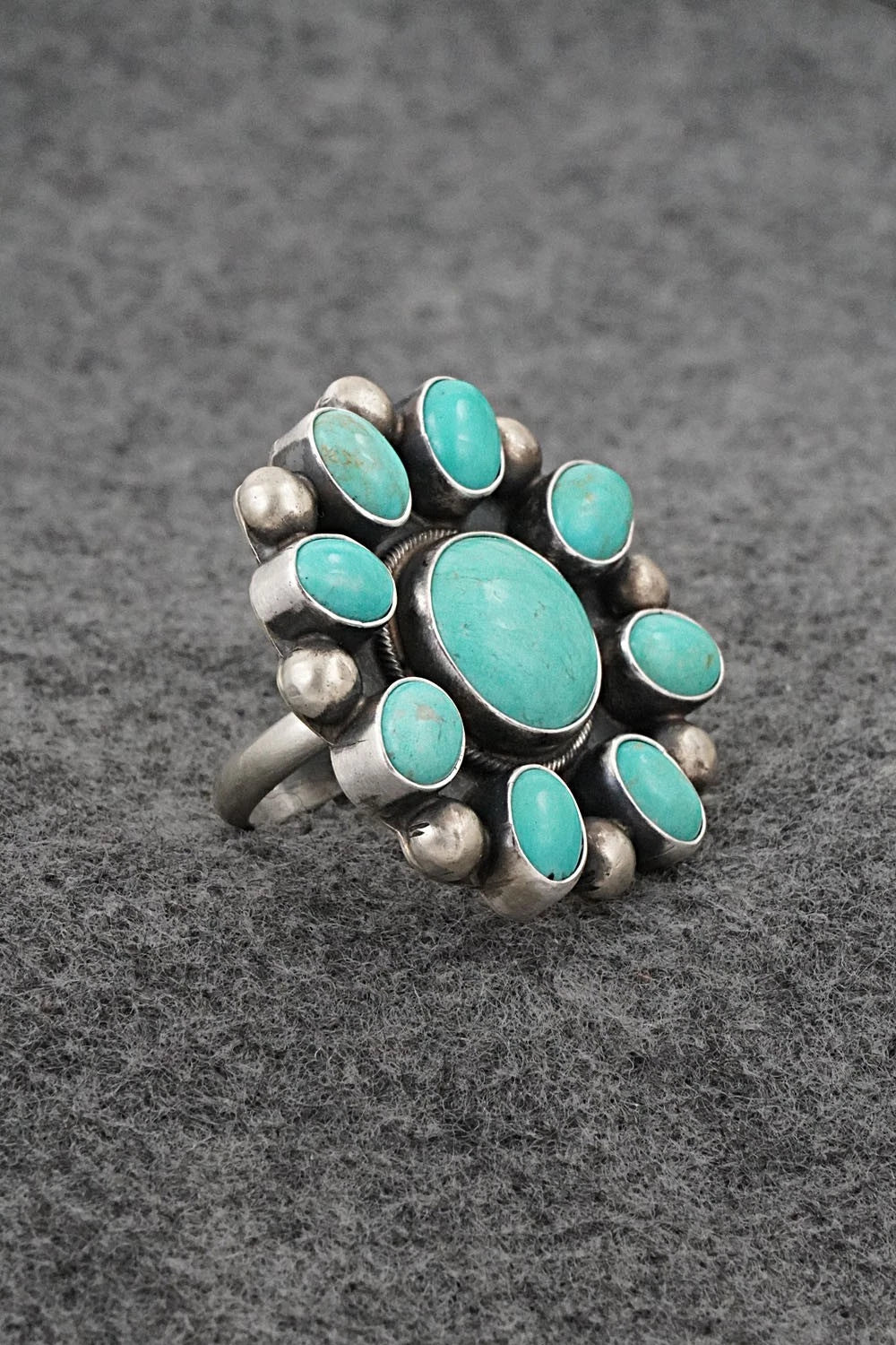 Turquoise & Sterling Silver Ring - Kathleen Livingston - Size Adjustable