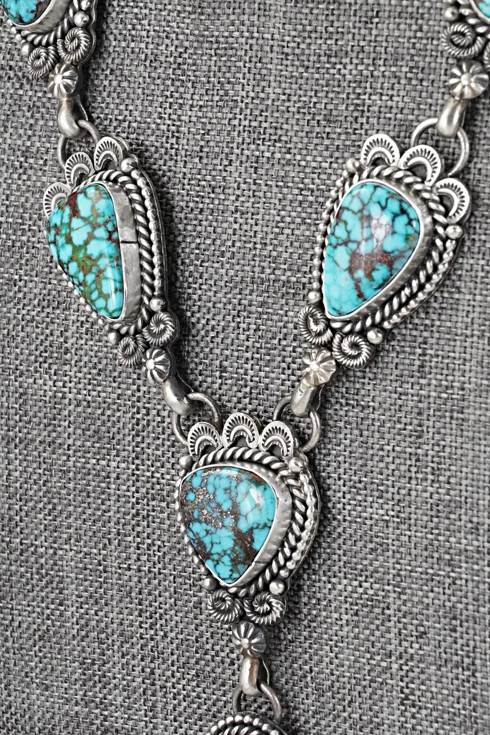 Turquoise & Sterling Silver Necklace and Earrings Set - Rosita Calladitto